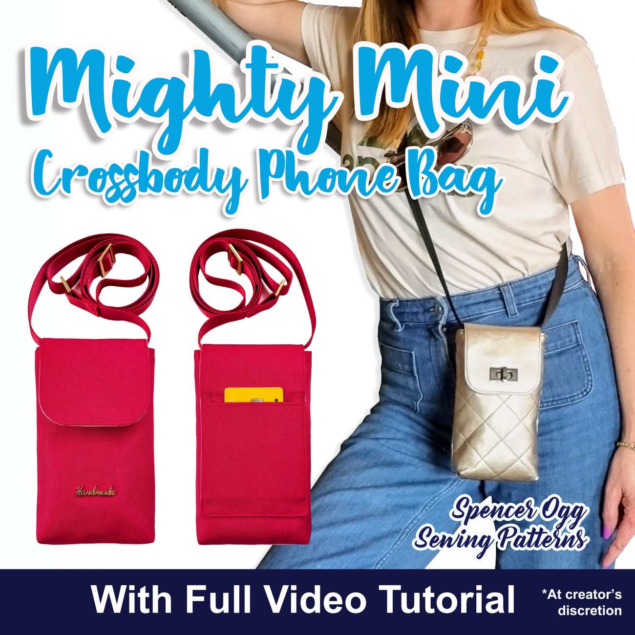 The Mighty Mini Crossbody Phone Bag PDF Sewing Pattern & Video Tutorial ...